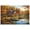 Unframe-style, variant on Autumn Landscape Canvas Wall Art Rustic Cabin Lake Scene Golden Retriever Dogs Fall Season Nature Home Decor Prints for Living Room Bedroom