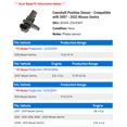 thumbnail image 2 of Camshaft Position Sensor - Compatible with 2007 - 2022 Nissan Sentra 2008 2009 2010 2011 2012 2013 2014 2015 2016 2017 2018 2019 2020 2021, 2 of 2