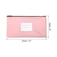 thumbnail image 2 of Uxcell 11x6" Money Bank Deposit Bag with Zipper, Leatherette Cash Coin Check Pouch with Clear Window, Pink, 2 of 6