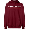 thumbnail image 2 of OXI Hoodie Sweatshirt - I'm Not Weired, Basic Casual Hoodie for Men's and Women Fleece Hoodie Long Sleeve - Cardinal Red Small, 2 of 3