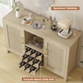 thumbnail image 6 of Winkalon Coffee Bar Cabinet, 47.2" Rattan Sideboard Buffet Cabinet with Storage, Boho Farmhouse Liquor Cabinet with Wine Racks for Living Dining Room Kitchen, Natural, 6 of 10