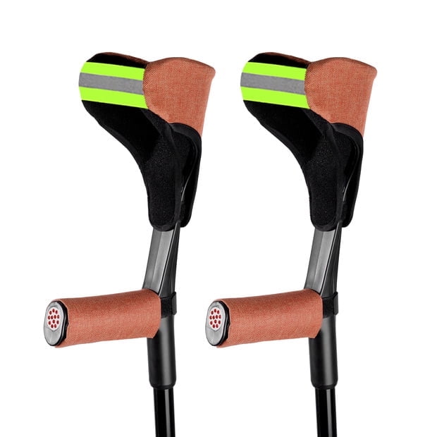 Forearm Crutch Pads and Hand Grip Covers for Open Cuff Crutches Forearm Crutches Accessories,Moisture Wicking Breathable Forearm Crutch Covers with Elastic Strap Increases Walking Comfort