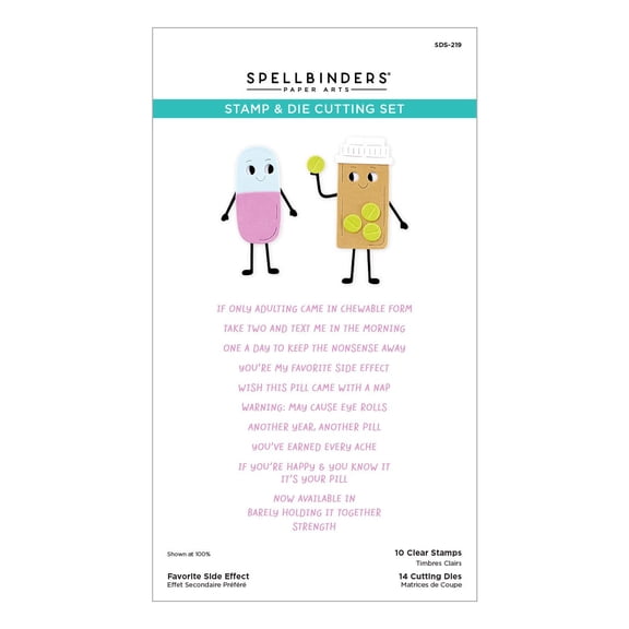 Spellbinders Clear Stamp & Die Set -This is Life, Favorite Side Effect