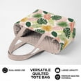 thumbnail image 5 of Pzuqiu Tropical Leaf Print Large Capacity Quilted Tote Bags for Women, Reversible Clear Shoulder Hobo Bag, Lightweight Carry On Handbag for Work Travel Shopping Everyday Use, 5 of 7