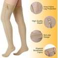 thumbnail image 3 of 2 Pairs Zipper Compression Socks Thigh High 20-30 mmHg Compression Socks Closed Toe Thigh High Compression Stockings, 3 of 5