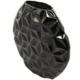 thumbnail image 5 of CosmoLiving by Cosmopolitan Aluminum Modern Bud Shape with Geometric Pattern Decorative Vase, 14"W x 13"H with Glossy Black Finish, 5 of 7