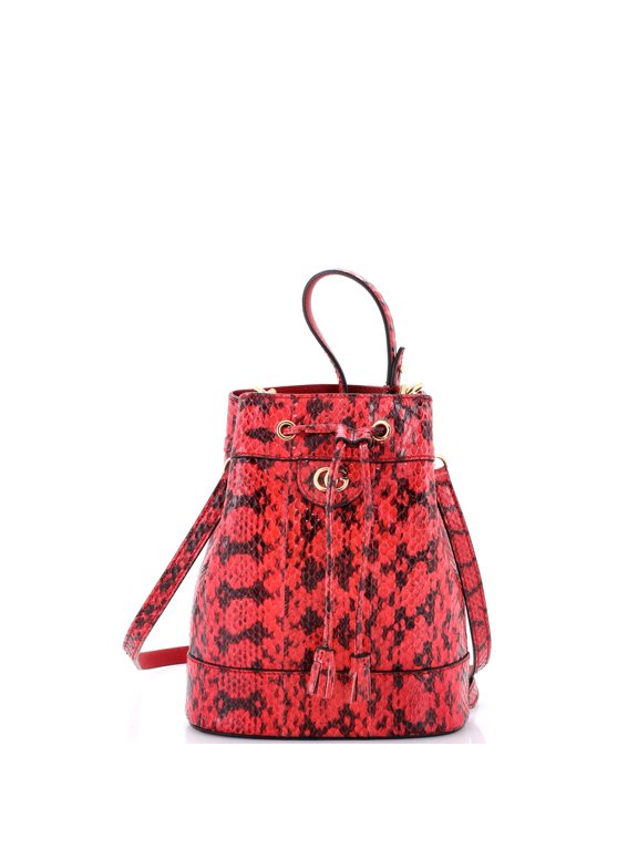 Pre-Owned Ophidia Bucket Bag Python Small By Rebag