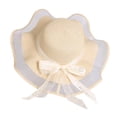 thumbnail image 1 of Sombreros de paja para mujer, gorra con visera ancha, sombrero para el sol para viajes, viajes, bodas de verano, 1 of 9