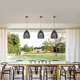 thumbnail image 2 of Naira Black 1-Light Rattan Cage Basket Pendant Light, 2 of 5