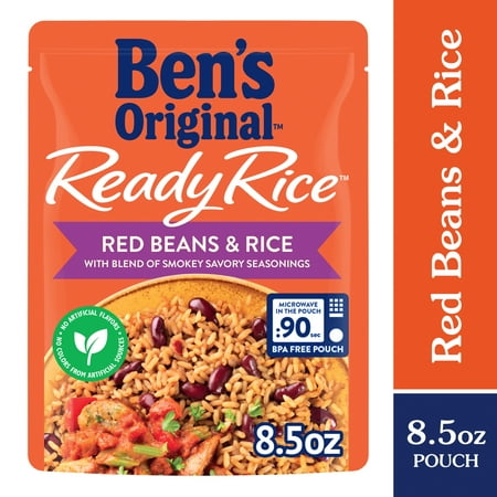 BEN'S ORIGINAL Ready Rice Red Beans and Rice, Easy Flavored Rice Dinner Side, 8.5 OZ Pouch