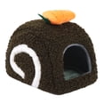 thumbnail image 2 of Cama cálida para hámster, accesorio para casa de mascotas pequeñas, cómoda cueva para conejillos de indias, nido para dormir para hurones y mascotas Marrón oscuro, 2 of 9
