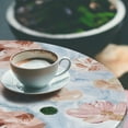 thumbnail image 3 of Ambesonne Floral Fitted Round Tablecloth, Oil Painting Wild Rose Print, 45"- 56" Diameter, Pale Blue and Warm Taupe, 3 of 5