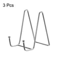 thumbnail image 3 of Unique Bargains 3Pack 4.3Inch Plate Stand for Display Iron Easel Plate Holder for Photo Silver, 3 of 5