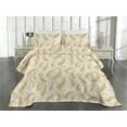 thumbnail image 2 of Ambesonne Meadow Vibes Quilted Coverlet 3 Pcs, Boho Pampas Design Art, King Size, Pale Salmon Off White, 2 of 4