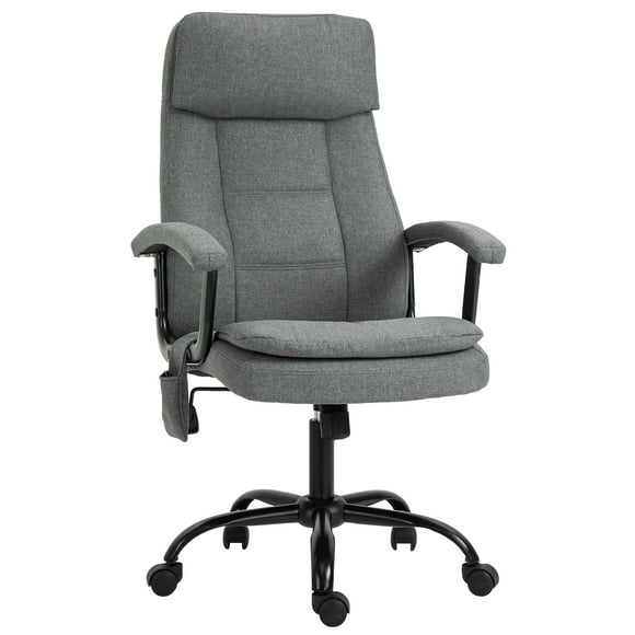 Vinsetto Executive Office Chair with 2-Point Lumbar Vibration Massage, Desk chair with USB Power, Adjustable Height, 360° Swivel, Grey