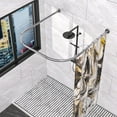 thumbnail image 3 of U Shaped Shower Curtain Rod (Both sides: 31.5"-47",Middle: 34.7"-43") Adjustable True 304 Stainless Bathroom Bathtub Shower Curtain Rod Rack Silver, 3 of 9