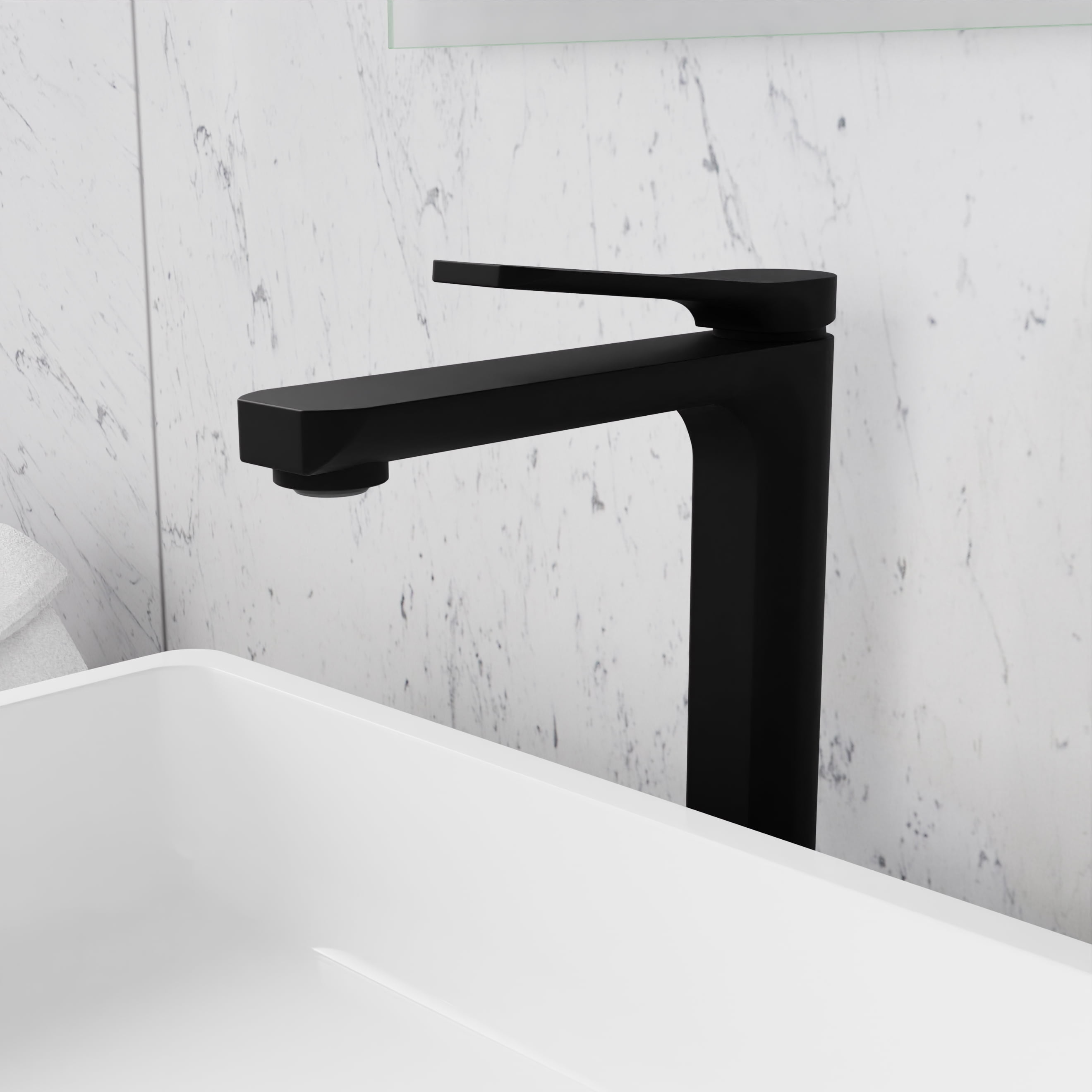 ANZZI Single Handle Single Hole Bathroom Vessel Sink Faucet With Pop-up Drain in Matte Black