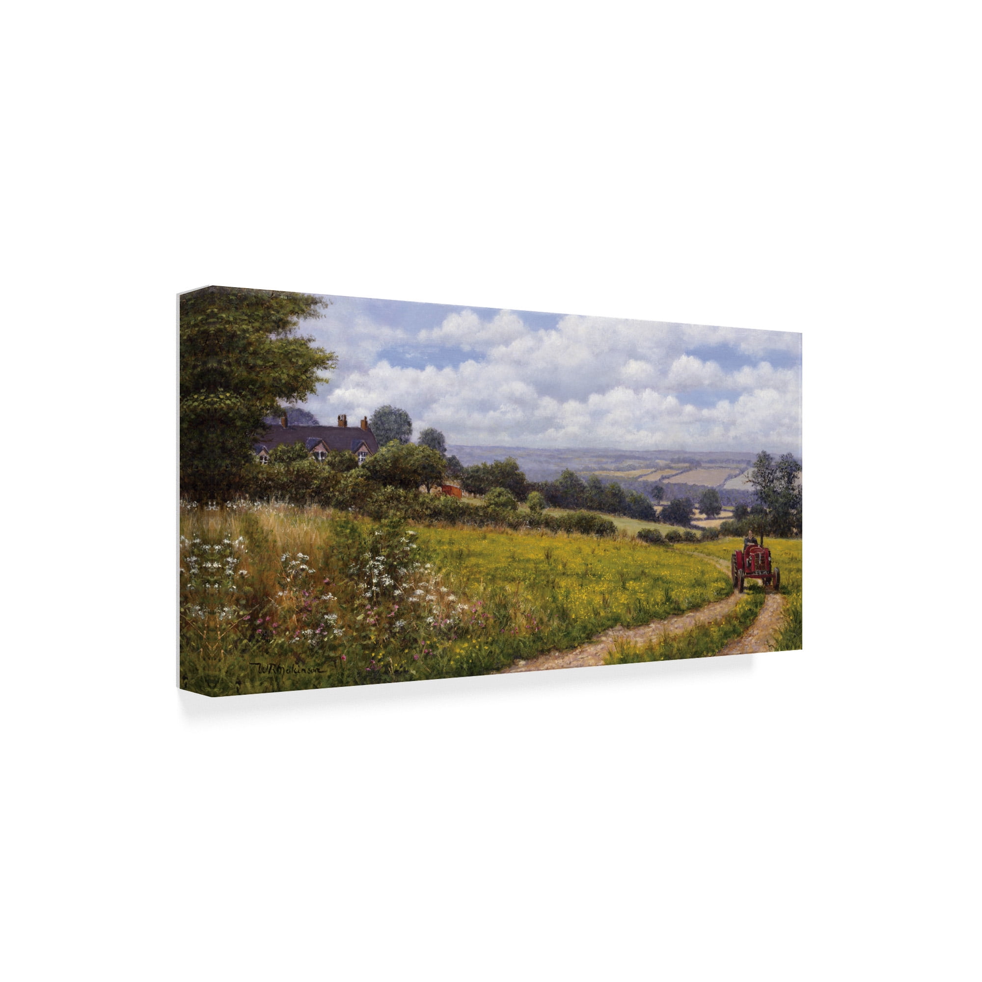 Trademark Fine Art 'Tractor At Little Eaton' Canvas Art by Bill Makinson