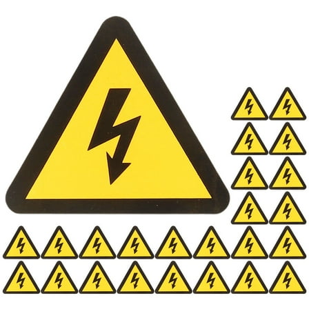 DRAFIDEEP 25 Sheets Triangle Shape Themed Warning Sticker Decals for Electric Shock Warning on Surfaces