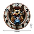 thumbnail image 2 of German Shepherd Dog Wall Clock 10 Inch Silent Non Ticking Round Wooden Clock Decoration for Living Room Kitchen Bedroom Bathroom Office Classroom, 2 of 8