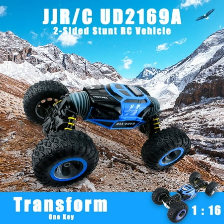 JJR/C UD2169A 2.4G 1:16 4WD Double Sided Stunt RC Car One Key Transform Vehicle Monster Rock Crawler Off-road Truck