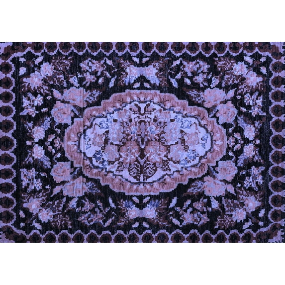 Ahgly Company Indoor Rectangle Medallion Blue French Area Rugs, 4' x 6'