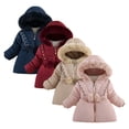 thumbnail image 3 of Paokuoon Toddler Girls Jacket Winter for 1-5 Years Medium-Length Thick Padded with Hood Zipper Windproof Outfit, 3 of 9
