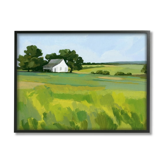 Stupell Rural Barn Abstract Scenery Landscape Painting Black Framed Art Print Wall Art