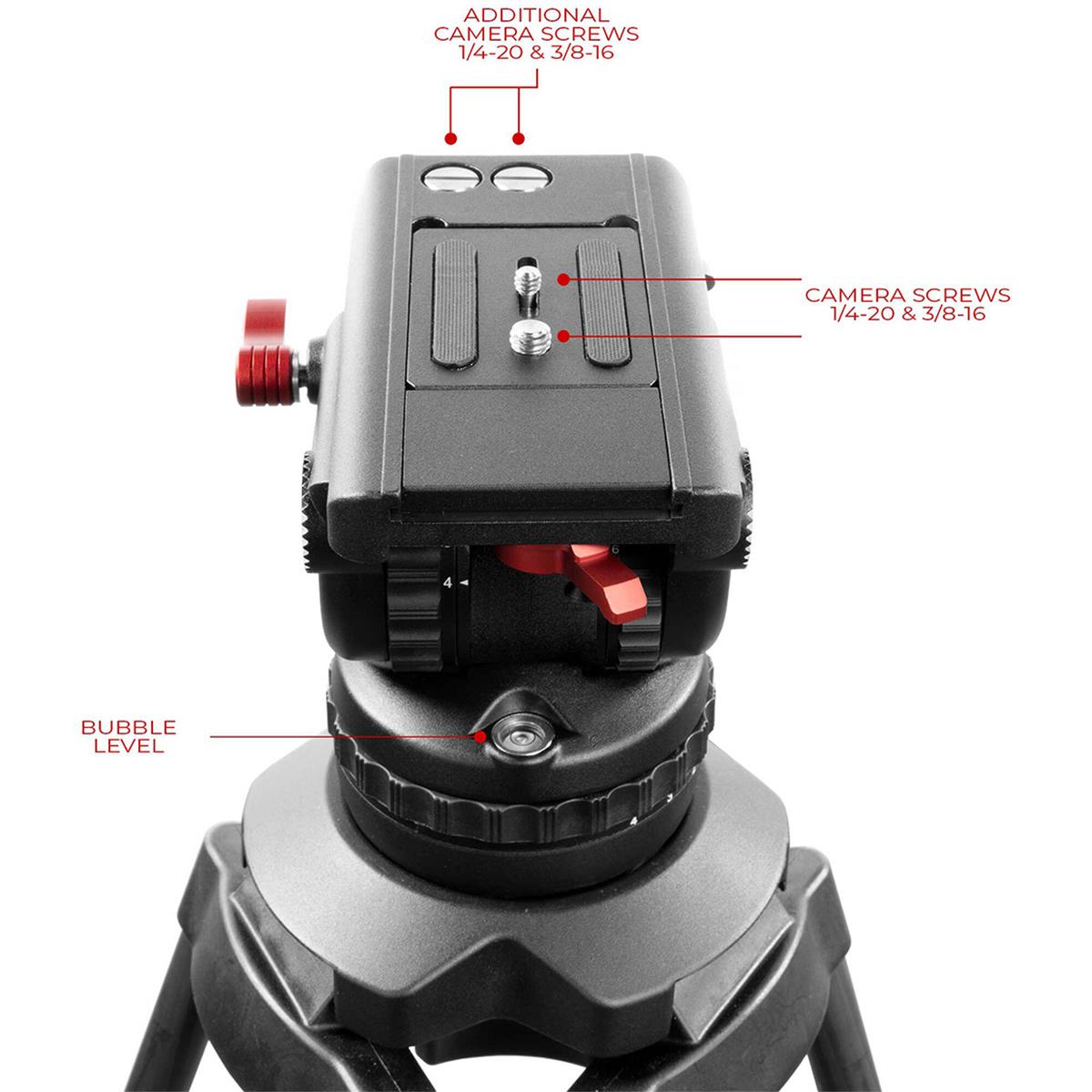 Shape Pro Video 3-Section Carbon Fiber Tripod with Fluid Head, 33 lbs