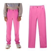 Kids Uniforms for Boys Straight Pants with Pockets Pull On Chino Pants Stretch Pants Hot Pink School Pants for Boys Back To School Clothes for Boys Kid Boys Pants Size 5-6 Years
