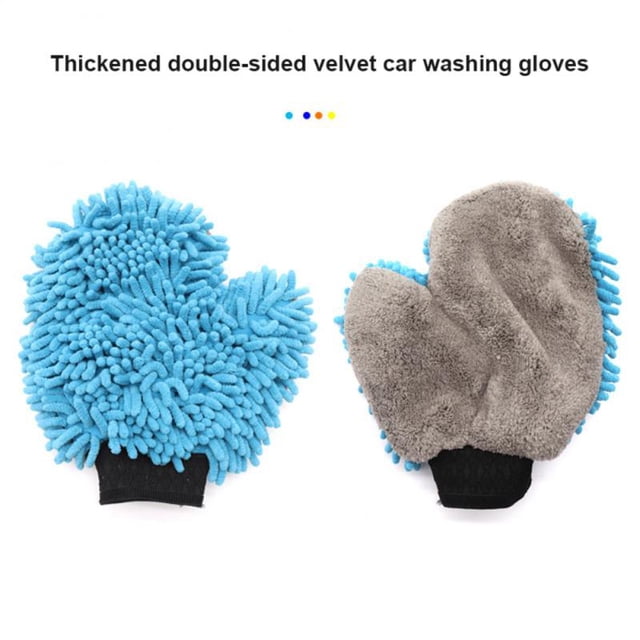 Bubble Fast Car Sponge Detail Clean Brush 130g 2 In 1 Chenille Soft Thick Car Wash Glove Multifunctional Car Wash Glove 26x22cmLake blueChina He Qiyong unisex