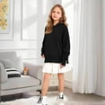 thumbnail image 4 of Dakiuu 5-14Y Girls Oversized Hoodies Fashion Long Sleeve Drop Shoulder Pullover Sweatshirts Kids Casual Outfits Spring Fall Winter Clothes Black 5-6 Years (120), 4 of 6