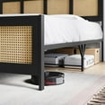 thumbnail image 5 of Bed Frame with Rattan Headboard and Footboard, Black Rattan Platform Bed Frame, Mattress Foundation, Noise-Free, No Box Spring Needed, Easy Assembly, 5 of 7