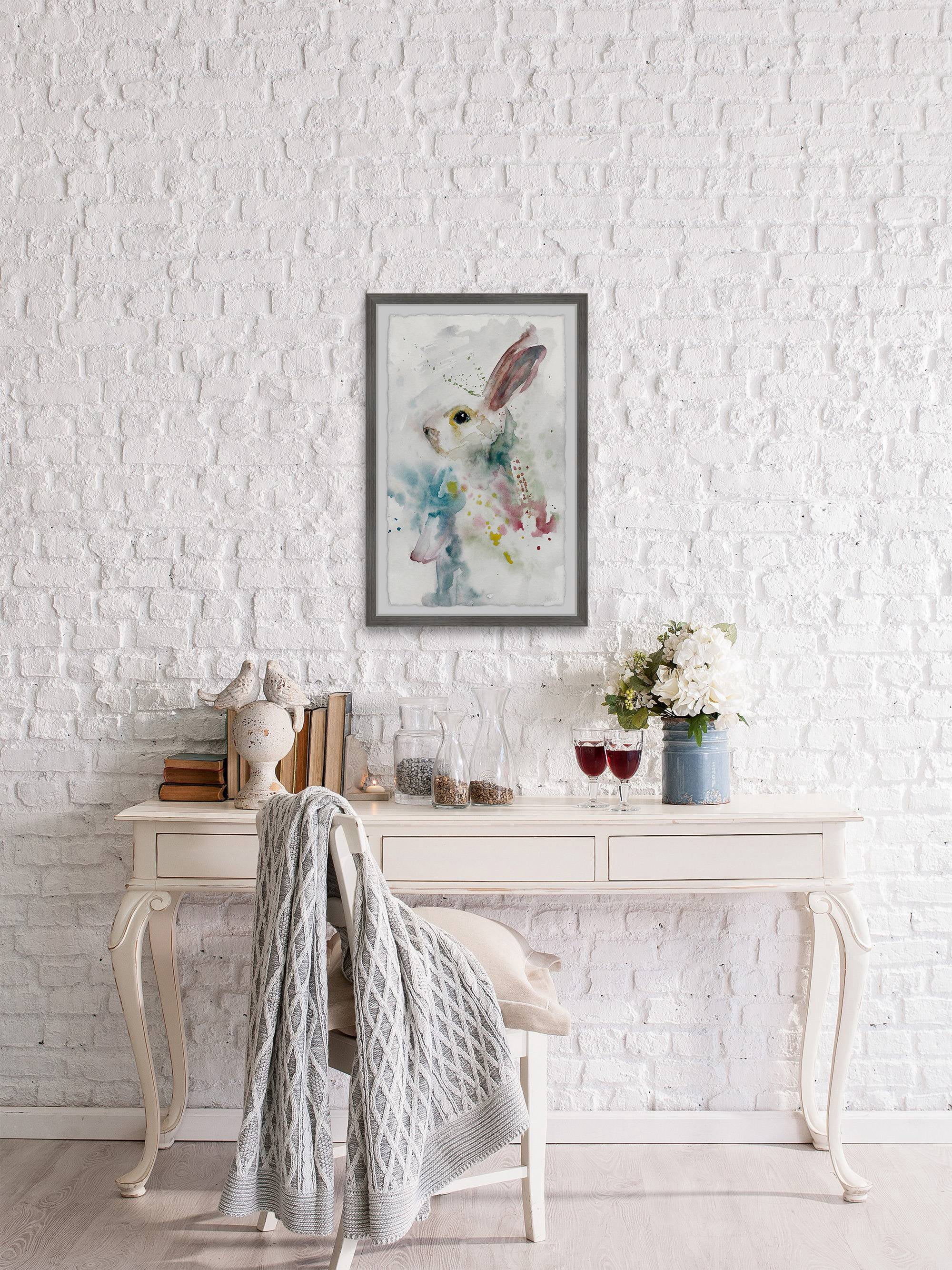 Parvez Taj Painted Bunny Framed Wall Art