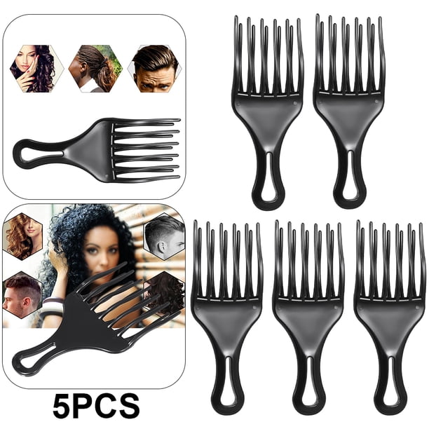 Tenedor peluquería Peine Afro-Comb Herramientas peinado liso Cepillo para el (B)