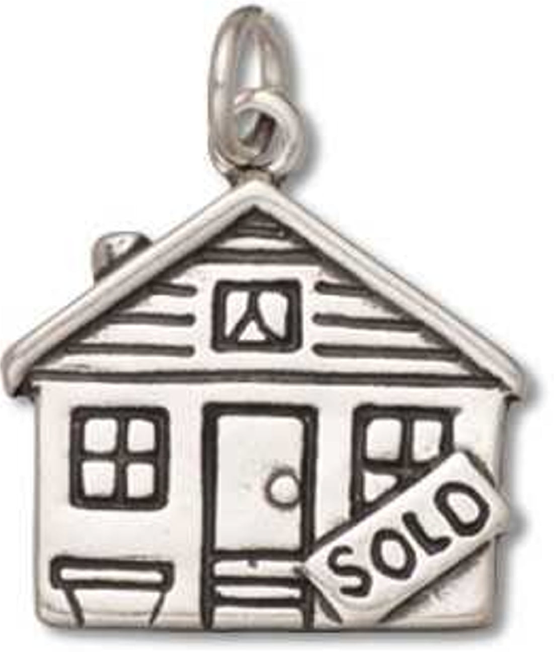 Sterling Silver Womens 1mm Box Chain Cute Gingerbread House Cottage Pendant Necklace