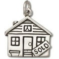 thumbnail image 1 of Sterling Silver 16" 1mm Box Chain Cute Cottage House Sold Sign In Yard Pendant Necklace, 1 of 2