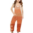 thumbnail image 2 of Zwiiyzr Girls' Casual Halloween Sleeveless Jumpsuits Spaghetti Strap Loose Overalls Pants Casual Long Romper with Pockets 5-14Y Black, 2 of 3