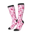 thumbnail image 2 of Easygdp Breast Cancer Ribbons Awareness Fashionable Adult Sockings&Sports Sockings&Breathable Sockings, Non-Pilling,Contrasting Color Design, 2 of 9