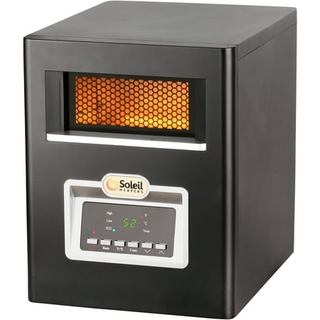 Soleil Electric Infrared Cabinet Space Heater with Remote Control, 1500W, (Best Rated Infrared Space Heaters)