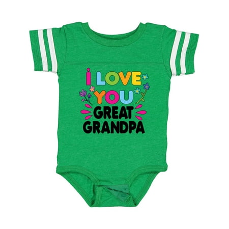 

Inktastic I Love You Great Grandpa with Flowers Gift Baby Girl Bodysuit