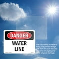 thumbnail image 5 of Water Line OSHA Danger Vinyl Decal Label 24 Inch x 18 Inch - 10 Pack, 5 of 6