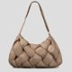 thumbnail image 5 of Bolso de hombro de nailon de algodón con plumón de gran capacidad con diseño de bolso bandolera, bolso de mano tejido negro, bolso grande plisado versátil, 5 of 5