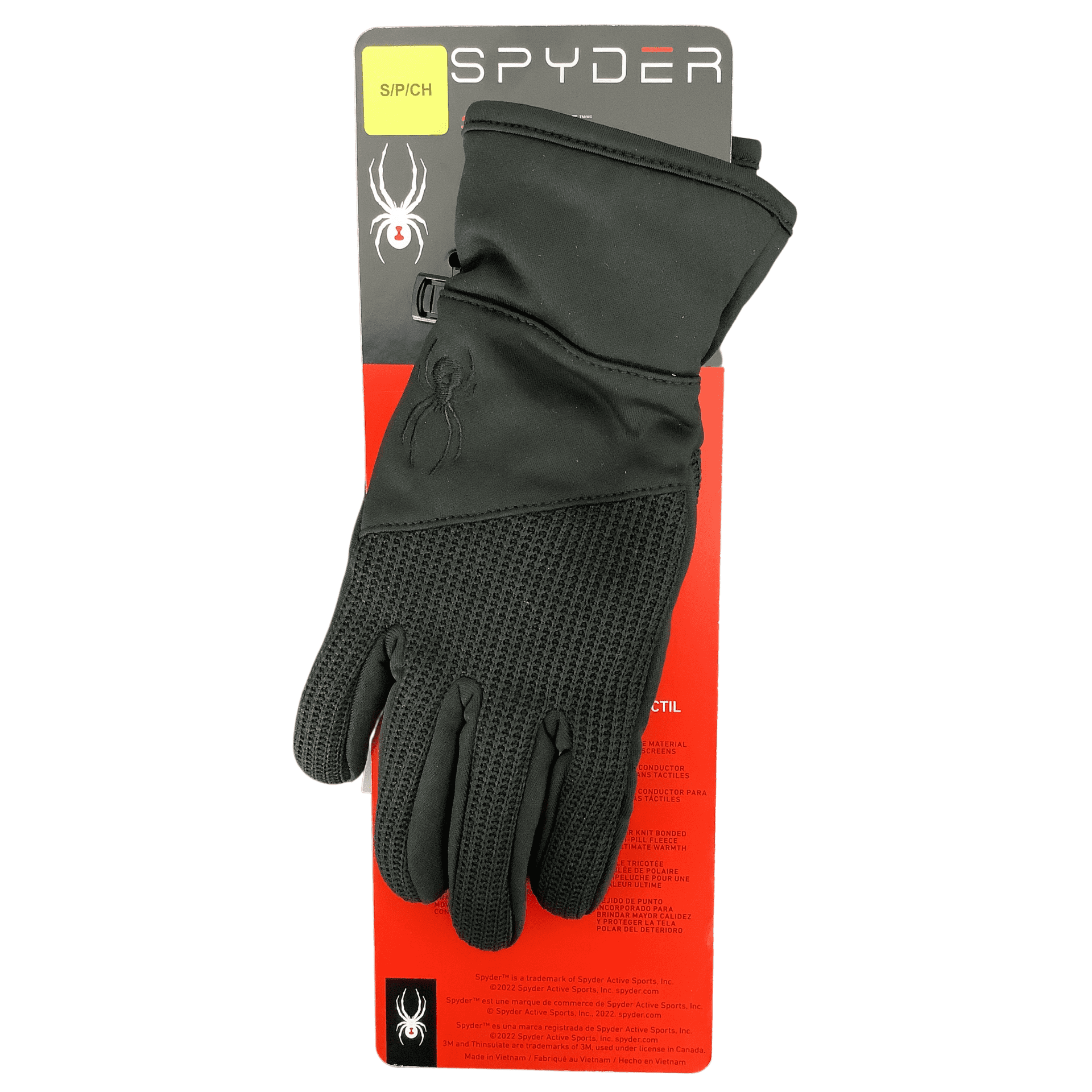 Spyder Core Conduct Stretch Winter Men s Gloves 3M Thinsulate Insulation Touchscreen Compatible w Leather Palm Patch Size Small for Cold Weather