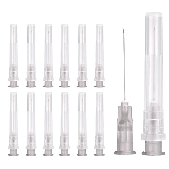 Uxcell 50 Paquete Aguja de Dispensación 27 Calibre 1 Pulgada, Aguja de Dispensación Luer Lock para Laboratorio, Puntas de Acero Inoxidable para Dispensación de Inks y Pegamento Líquido en la Industria