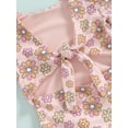 thumbnail image 6 of Musuos Toddler Girls Swimwear, 12 18 24M 3 4T Long Sleeve Backless Tie-up Flower Prin Swimsuit for Summer Beach, 6 of 10