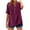 AA-Purple, variant on JURANMO Today's Sales of The Day Linen Shirt for Women 3/4 Sleeve V Neck Breathble Summer Tops Loose Fit Button Down Blouse Solid Casual Pleated Beach Shirts Top Light Blue L