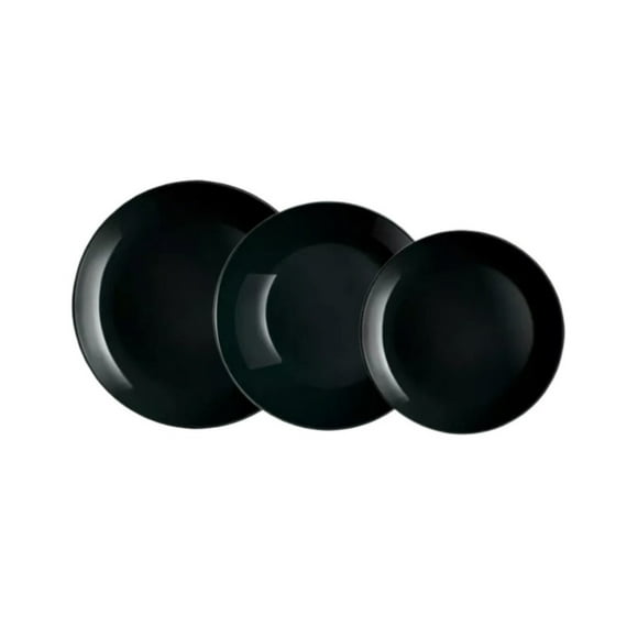 Vajilla De 12 Pzas Moderna De Opal Diwali Luminarc Luminarc Diwali Negro