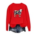 thumbnail image 6 of Nmnitkp Sweatshirt For Women Round Neck Hoodless Christmas Printed Casual Loose Sweatshirt Red,XL, 6 of 6