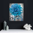 thumbnail image 4 of Nawypu  Abstract Flowers Wall Art Teal Flower Canvas Pictures Rustic Blossom Canvas Painting for Bedroom Bathroom Wall Decor Modern Teal Grey Canvas Prints Contemporary Botanical Wall Art, 4 of 4